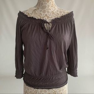 Bodycentrl gray quarter length sleeve off shoulder